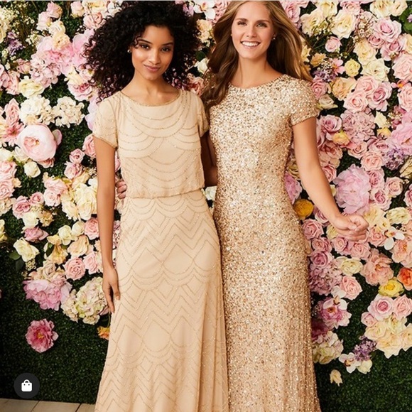 Adrianna Papell champ Gold sequin scoop neck dress - Picture 5 of 16